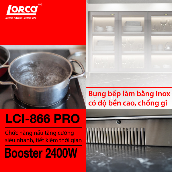 Bếp Từ Đôi LORCA LCI 866 PRO - Hàng Nhập Khẩu Chính Hãng Tại Malaysia, Công Nghệ Inverter Cao Cấp, Tiết Kiệm Điện Năng