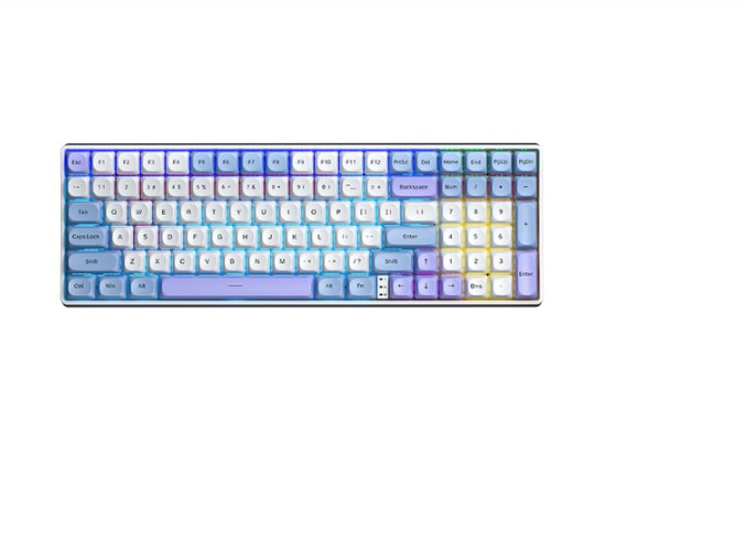 Bàn phím cơ Gaming không dây AULA S100 PRO 3 MODE (Phiên bản Xanh dương+trắng+tím/ Red switch) - Hàng Chính Hãng
