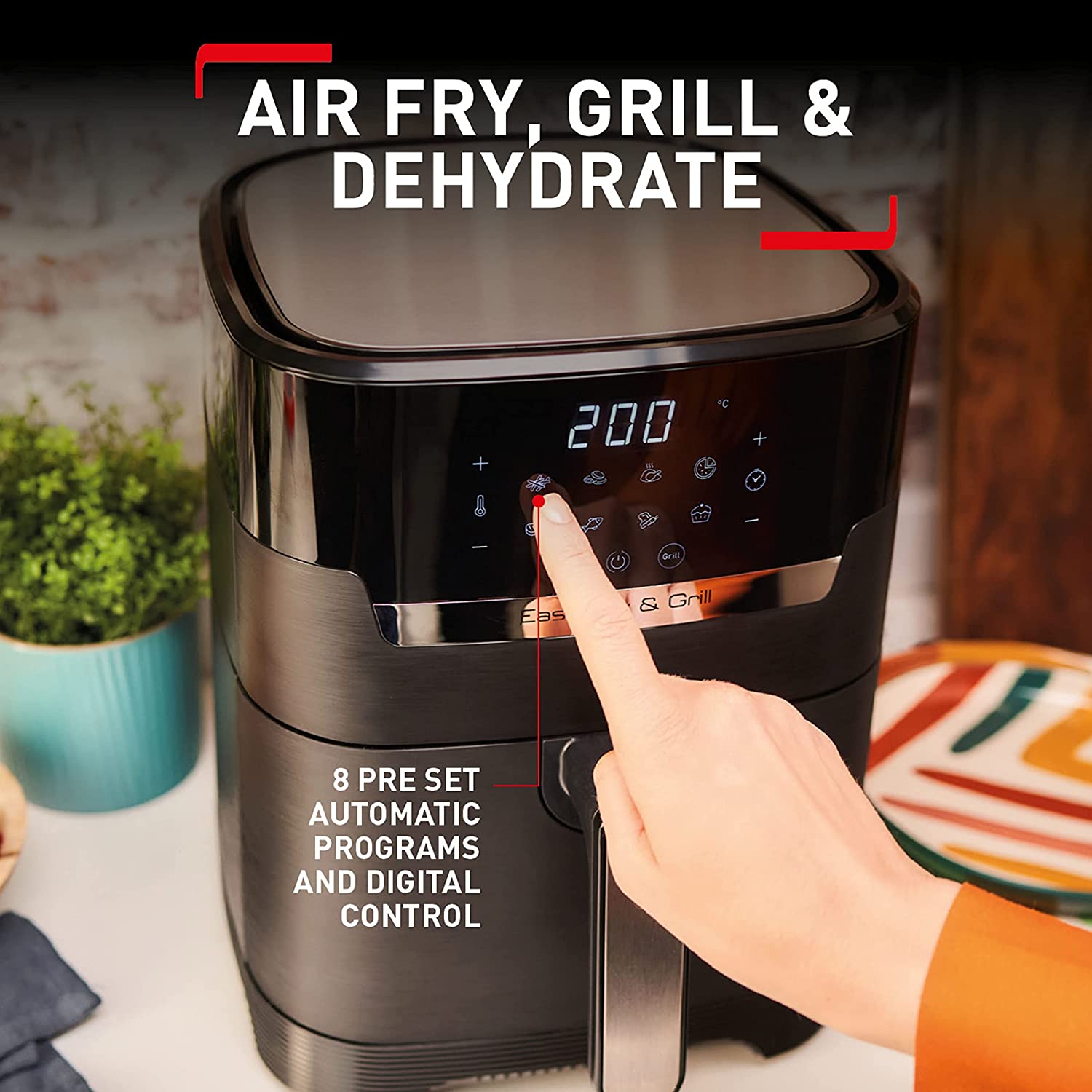 Nồi Chiên Không Dầu Kiêm Lò Nướng TEFAL EY5058 Easy Fry & Grill XL Classic - Nhập Khẩu Đức Dung Tích 4.2L Công Suất 2000 W - Hàng Nhập Khẩu