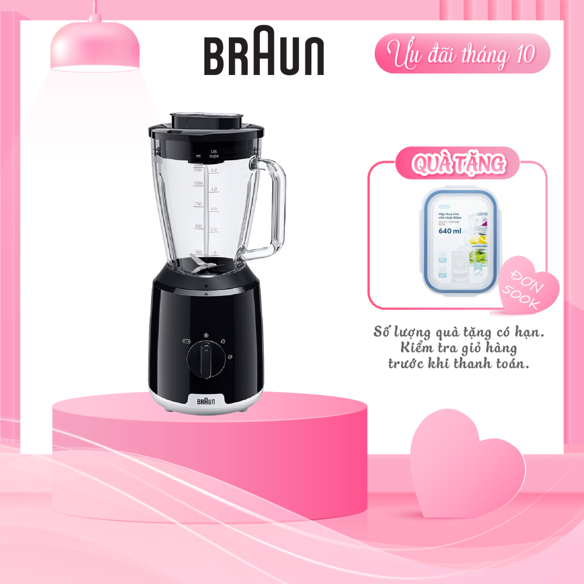 Máy xay sinh tố Braun JB1050BK-Hàng chính hãng