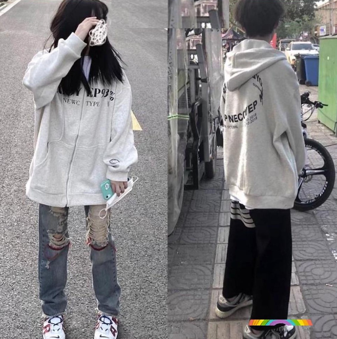 Áo Khoác Nỉ Hoodie Zip NECO Form Rộng Nam Nữ Unisex, Áo Khoác Nỉ EP93 Form Unisex Chất Nỉ Bông Nón 2 Lớp