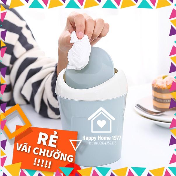 Thùng rác mini để bàn nắp lật nhỏ gọn siêu tiện dụng Happyhome1977
