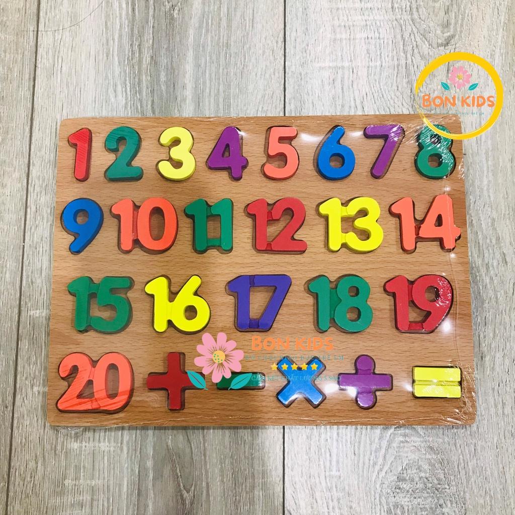 Bảng chữ cái Tiếng Việt, bảng chữ số bằng gỗ in nổi - Đồ chơi xếp hình cho bé