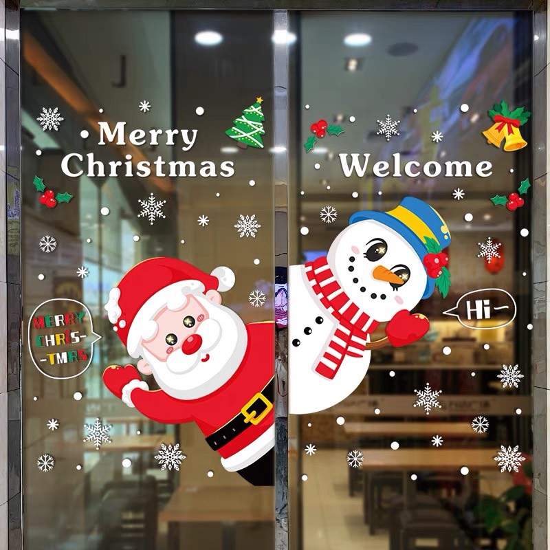 Decal Dán Kính Trang Trí Noel Hít Tĩnh Điện ( ko cần keo ) AMJ055AB