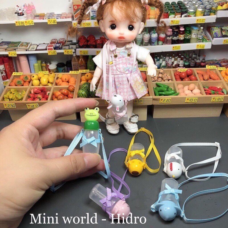 Bình nước mini dùng cho búp bê trang trí nhà búp bê BJD 1/8, 1/12