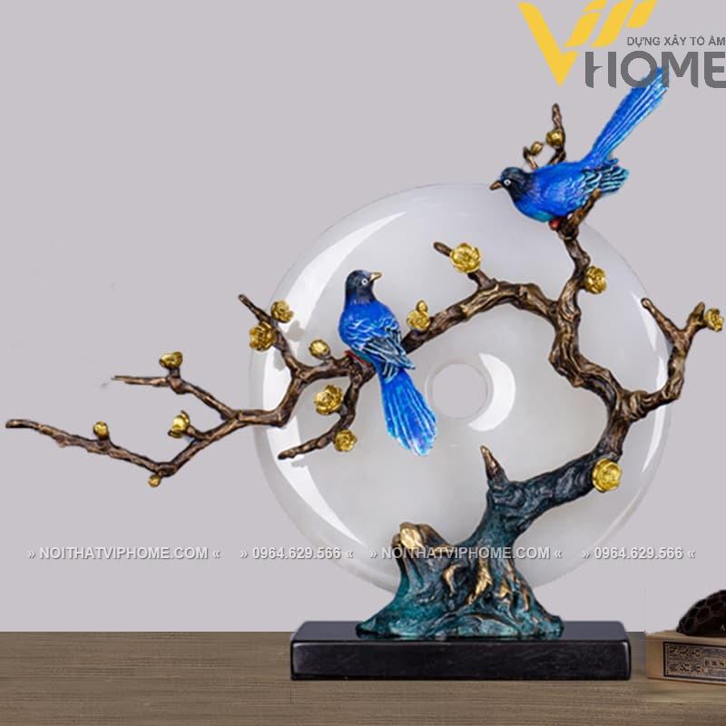 Đồ decor trang trí nội thất đôi chim uyên ương kiểu dáng nghệ thuật, sang trọng, hiện đại DDB 00392