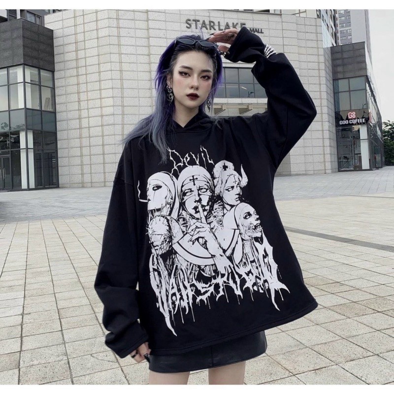 Áo Hoodie Nỉ Local Brand Form Rộng Ulzzang Unisex DEVIL Vah Studio