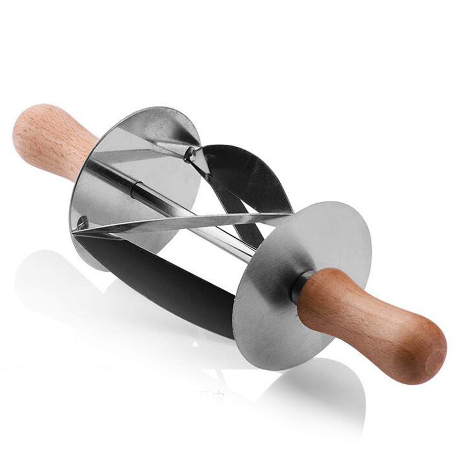 Stainless Steel Bread Cutter with Wooden Handle for Kitchen Baking Tools