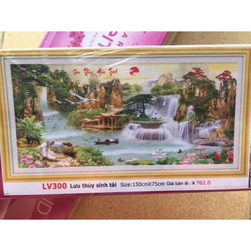 Tranh đính đá Phong Cảnh Lưu Thuỷ Sinh Tài LV300 chưa đính