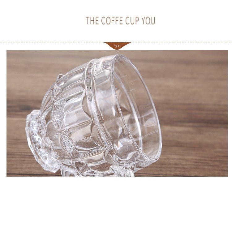 Bộ 6 Cốc Thủy Tinh Dày Có Tay Cầm Uống Trà Cafe Ngày Tết Hàng Cao Cấp.