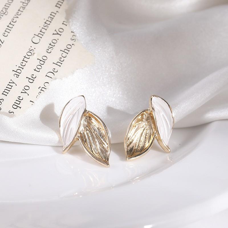 Bông tai nữ dễ thương cá tính Hàn Quốc hai chiếc lá Phụ kiện trang sức Yunri Accessories N450402