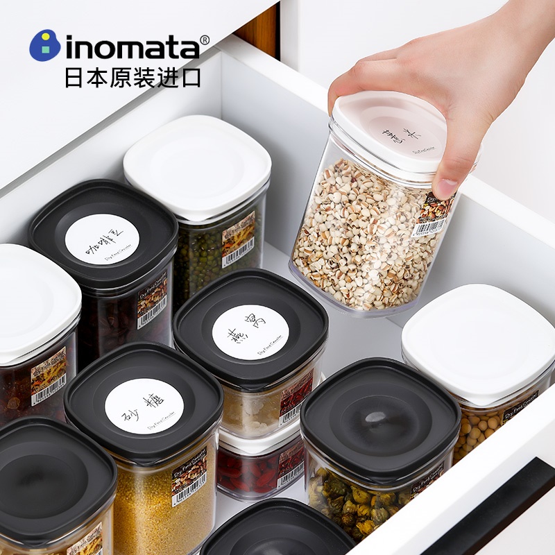 Bộ 04 Hộp đựng thực phẩm, đồ khô Inomata Canister 220ml & 520ml - Hàng nội địa Nhật Bản