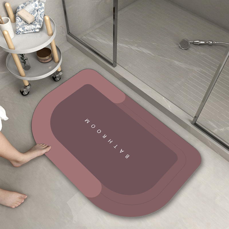 Thảm lau chân Silicon Hình Elip lót cửa chùi chân, siêu thấm hút, chống trượt cho phòng tắm