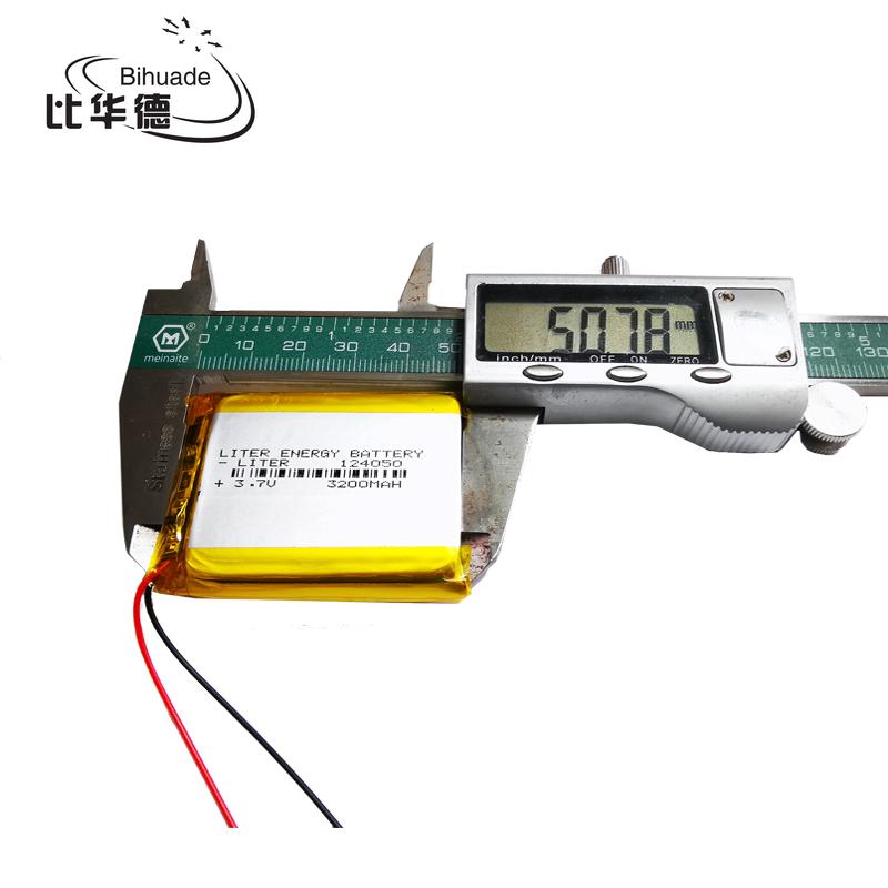 124050 Pin sạc Lithium Polymer LiPo 2021 3.7V 3200MAH mới cho tai nghe Mp3 PAD DVD camera bluetooth Màu sắc: 1 cái