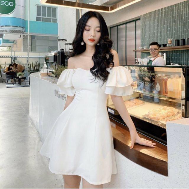 Đầm dự tiệc trễ vai nhiều màu sang chảnh