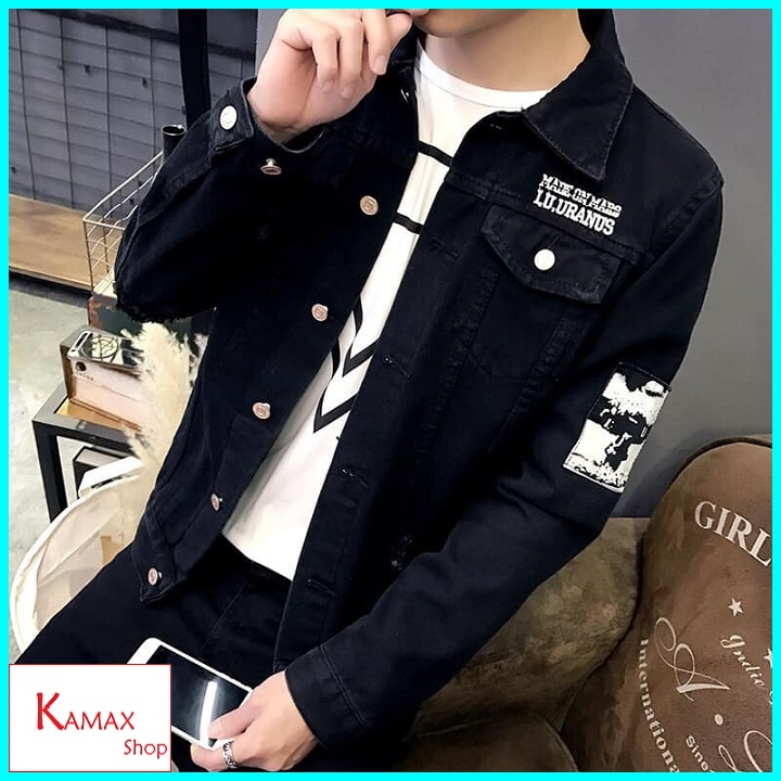 Áo khoác jeans nam màu đen KM901262