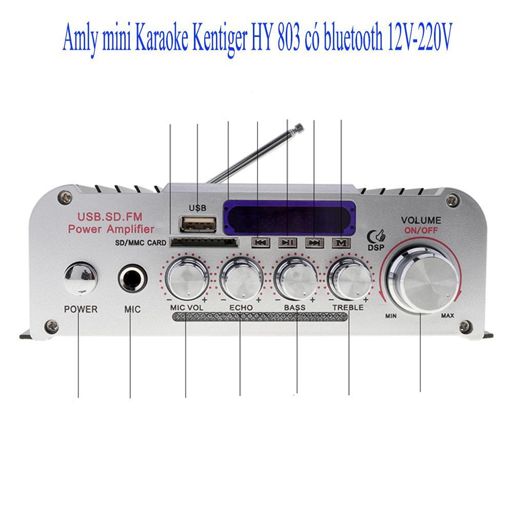 Amly ôtô mini, Ampli 12v karaoke bluetooth, Amply mini, Âm thanh bluetooth, Amly mini Karaoke Kentiger,BT-298A