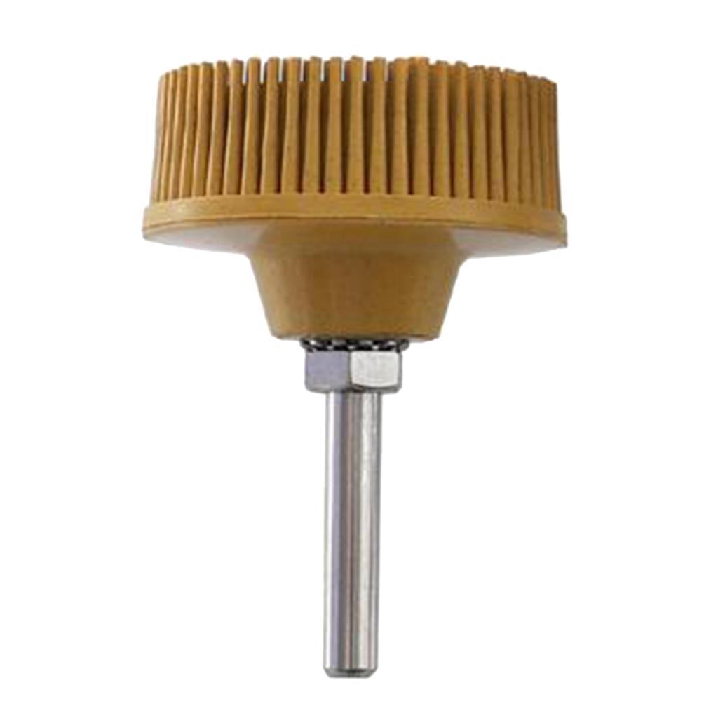 2pcs Tapered Bristle Disc Drill Brush Attachment Rubber Polishing Deburring Disc