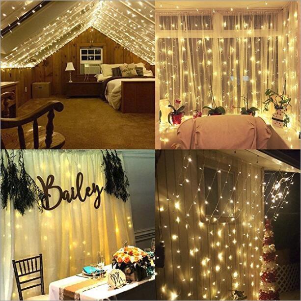 8 Modes Warm Home Wedding Curtain Lights Corridor Led Lighting Decor New Year Christmas Gift