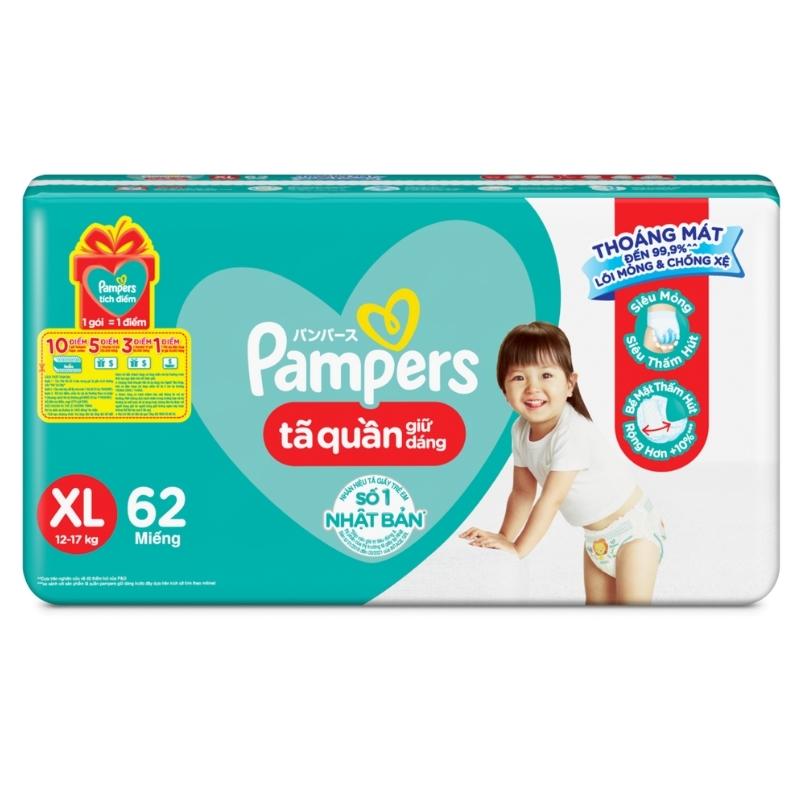 Tã quần Pampers Super Jumbo size XL 62 miếng (cho bé 12 - 17kg)