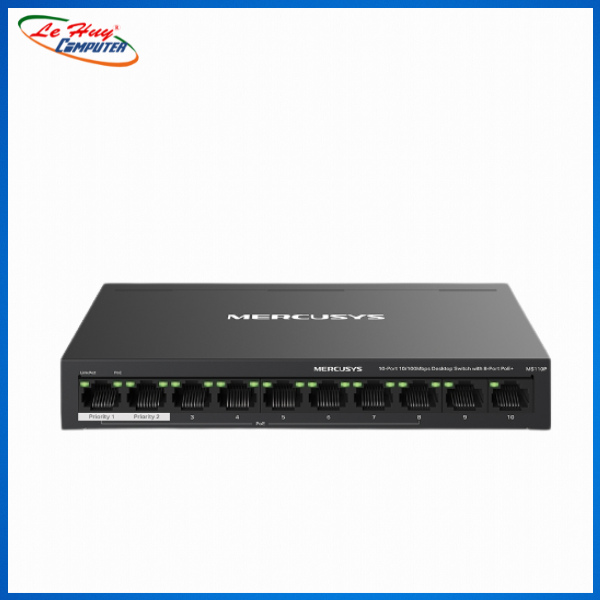 Switch PoE+ Mercusys MS110P (10 port/ 10/100Mbps) - Hàng Chính Hãng