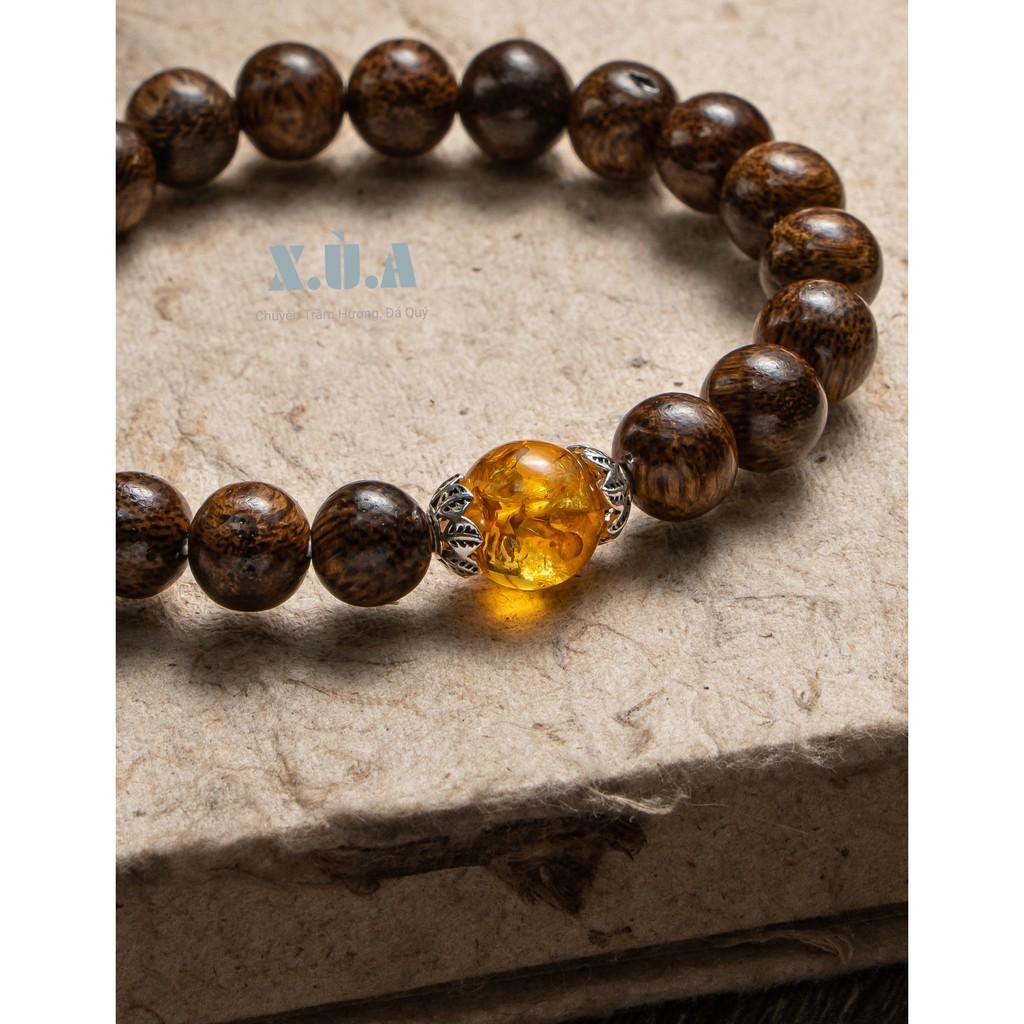 Vòng Tay Trầm Hương Đính Charm XUA117 Tuyệt Đẹp || Cầu Bình An May Mắn