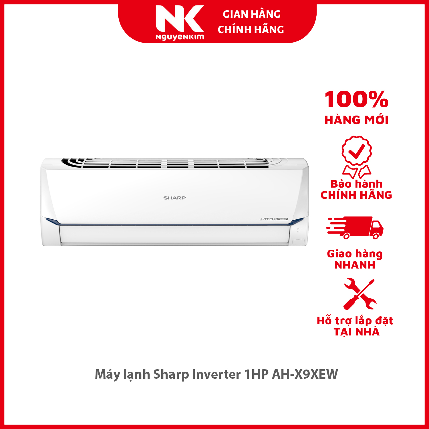 Máy lạnh Sharp Inverter 1HP AH-X9XEW - Hàng Chính Hãng [Giao hàng toàn quốc]