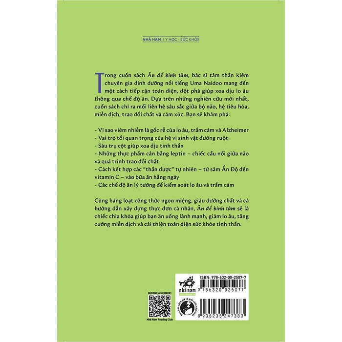 Ăn Để Bình Tâm - Hướng Dẫn Dinh Dưỡng Đột Phá Giảm Lo Âu Hiệu Quả