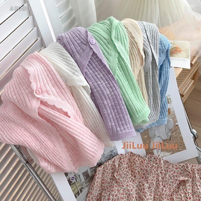 ÁO KHOÁC CARDIGAN CROPTOP LEN THUN LỬNG SUÔNG TRƠN MÀU PASTEL ĐI BIỂN DẠO PHỐ ĐI CHƠI ĐI LÀM ĐI HỌC