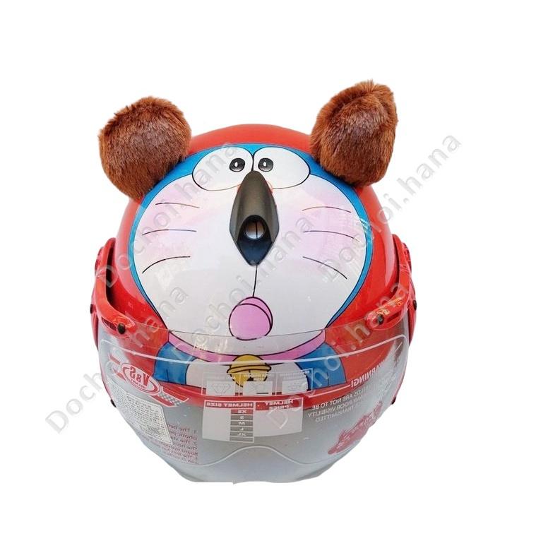 Nón Bảo Hiểm Cho Bé 3-7 Tuổi - HÀNG TỐT - An toàn cho bé, có kính, kiểu dáng đẹp, mẫu Doraemon.