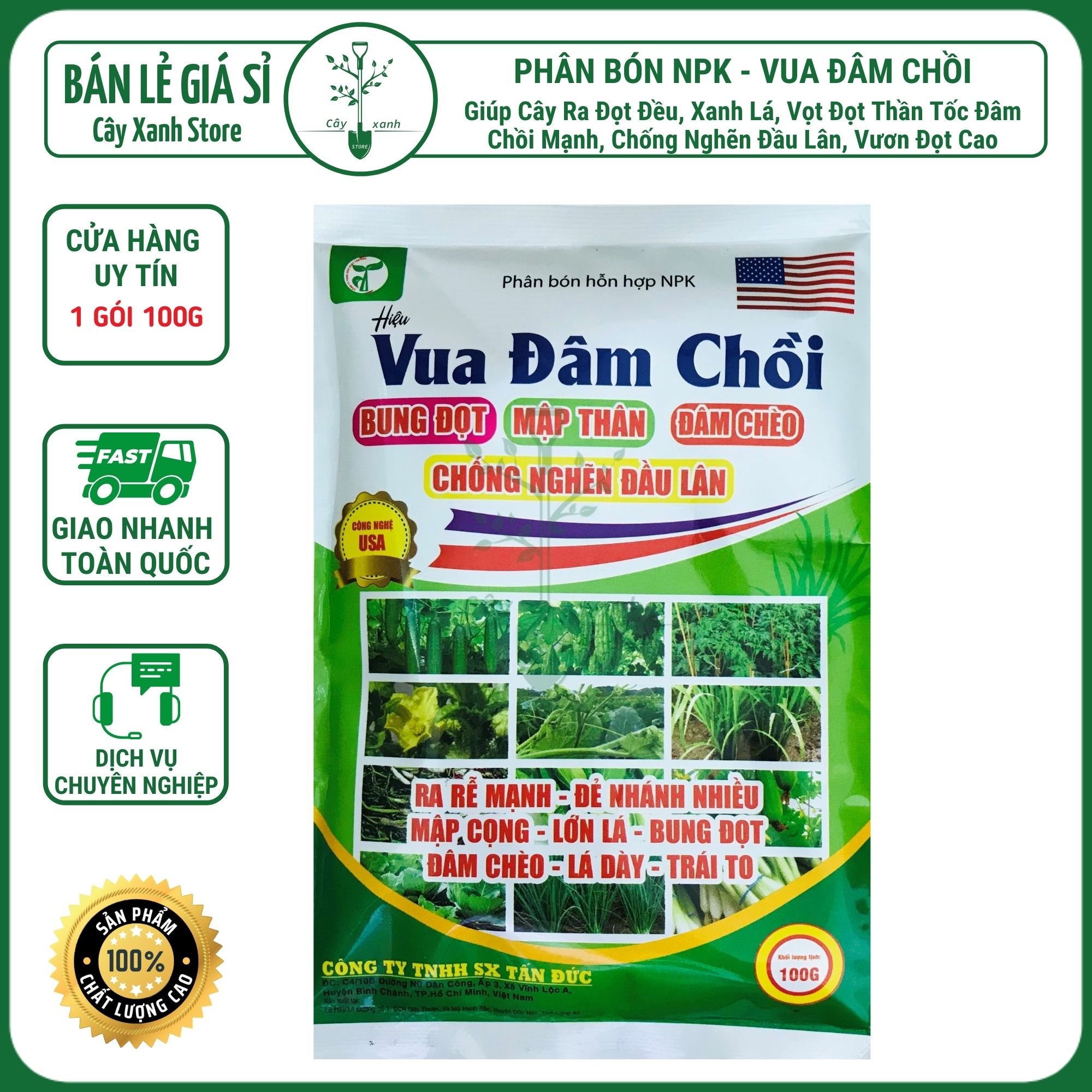 Phân Bón Vua Đâm Chồi Giúp Cây Ra Đọt Đều, Xanh Lá, Vọt Đọt Thần Tốc Đâm Chồi Mạnh, Chống Nghẽn Đầu Lân, Vươn Đọt Cao