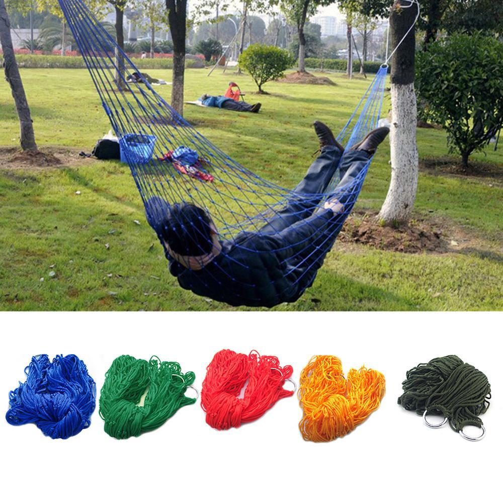 Mới Ngoài Trời Trong Nhà Nylon Võng Lưới Dây Cắm Trại Võng Vườn Bộ Cờ Ngủ Treo Giường Treo Ghế
