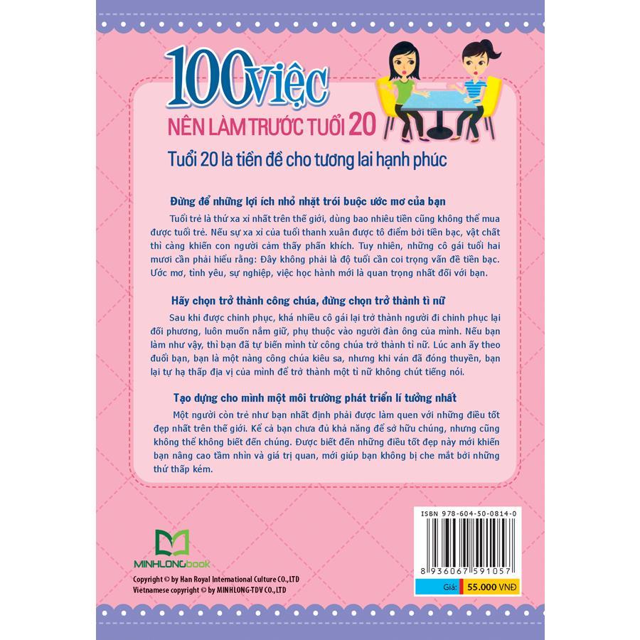 Sách: 100 Việc Nên Làm Trước Tuổi 20 - TSKN
