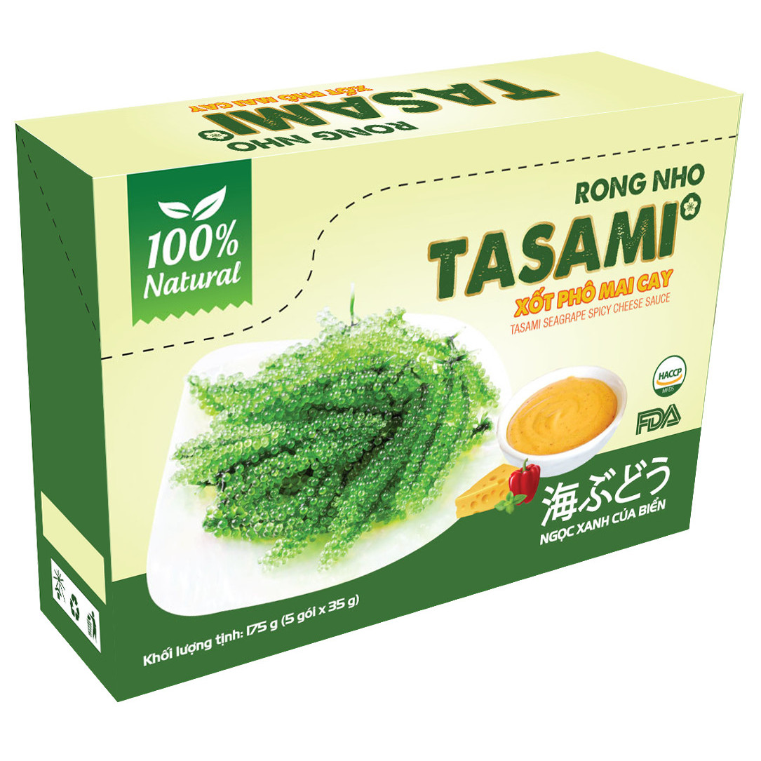 Rong Nho Tách Nước Tasami Kèm Xốt Phô Mai Cay - Hộp 175g (35g x 5 gói)