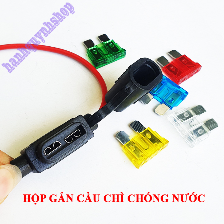 Hộp gắn cầu chì chống nước tặng kèm cầu chì chân to 10A 15A 20A 25A 30A