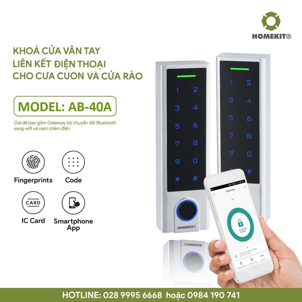 Khóa điện tử thông minh cửa cổng, cửa cuốn HOMEKIT AB-40A thẻ từ, mật khẩu, điều khiển qua điện thoại App Tuya Smart