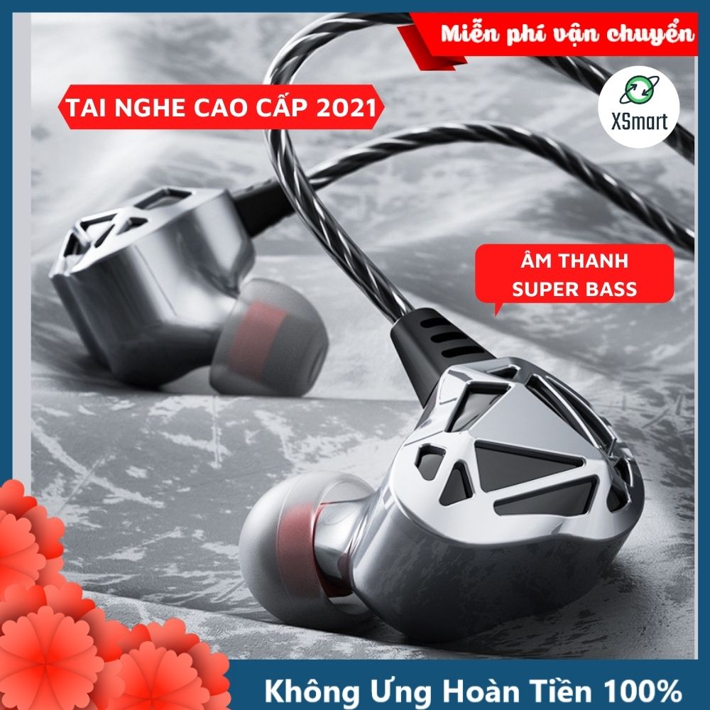 Tai Nghe Nhét Tai Có Dây Chống Ồn XSmart F5 Âm Thanh Super BASS Cực Đỉnh,  Chơi Game Cực Đã, jack 3.5mm Dùng Cho Điện Thoại, Máy Tính, Laptop - Hàng Chính Hãng