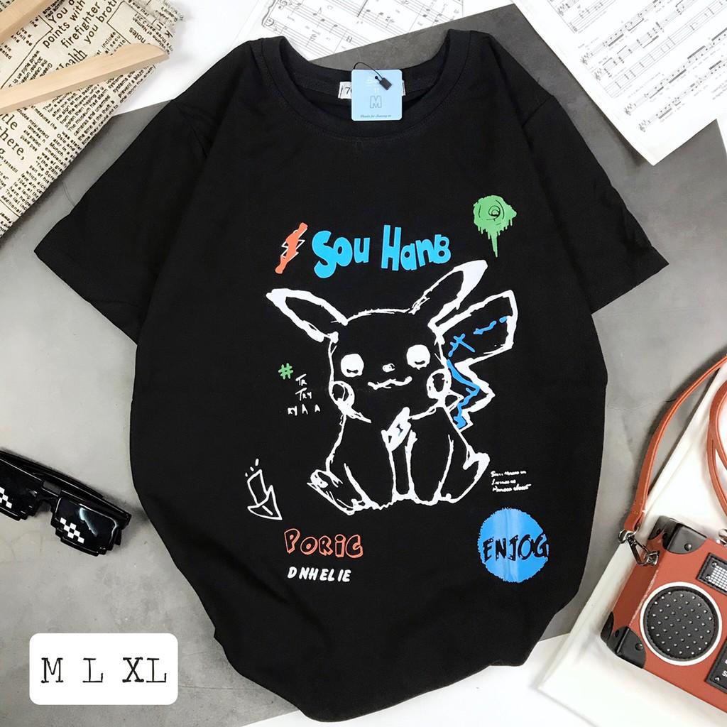 - Áo thun tay ngắn unisex in PIKACHU