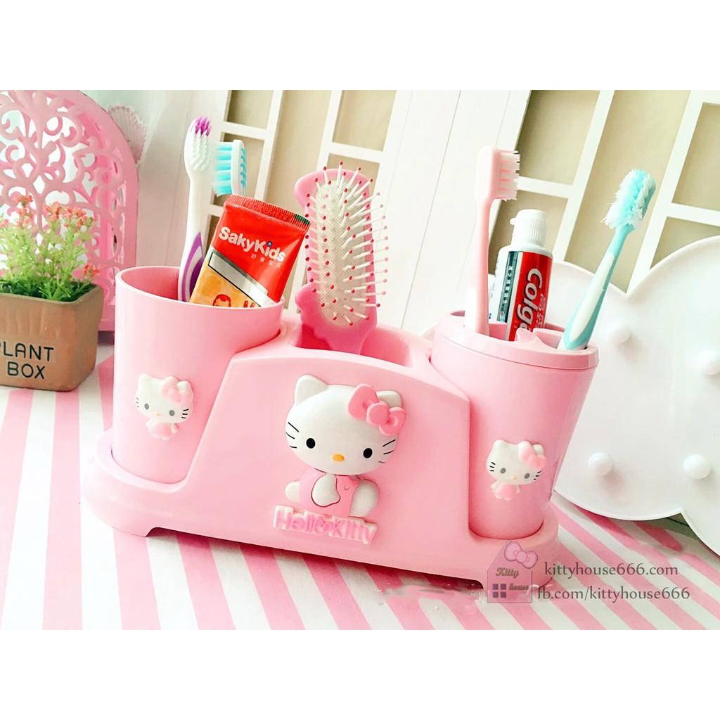 HỘP CẮM BÀN CHẢI KÈM LY KITTY HOUSE