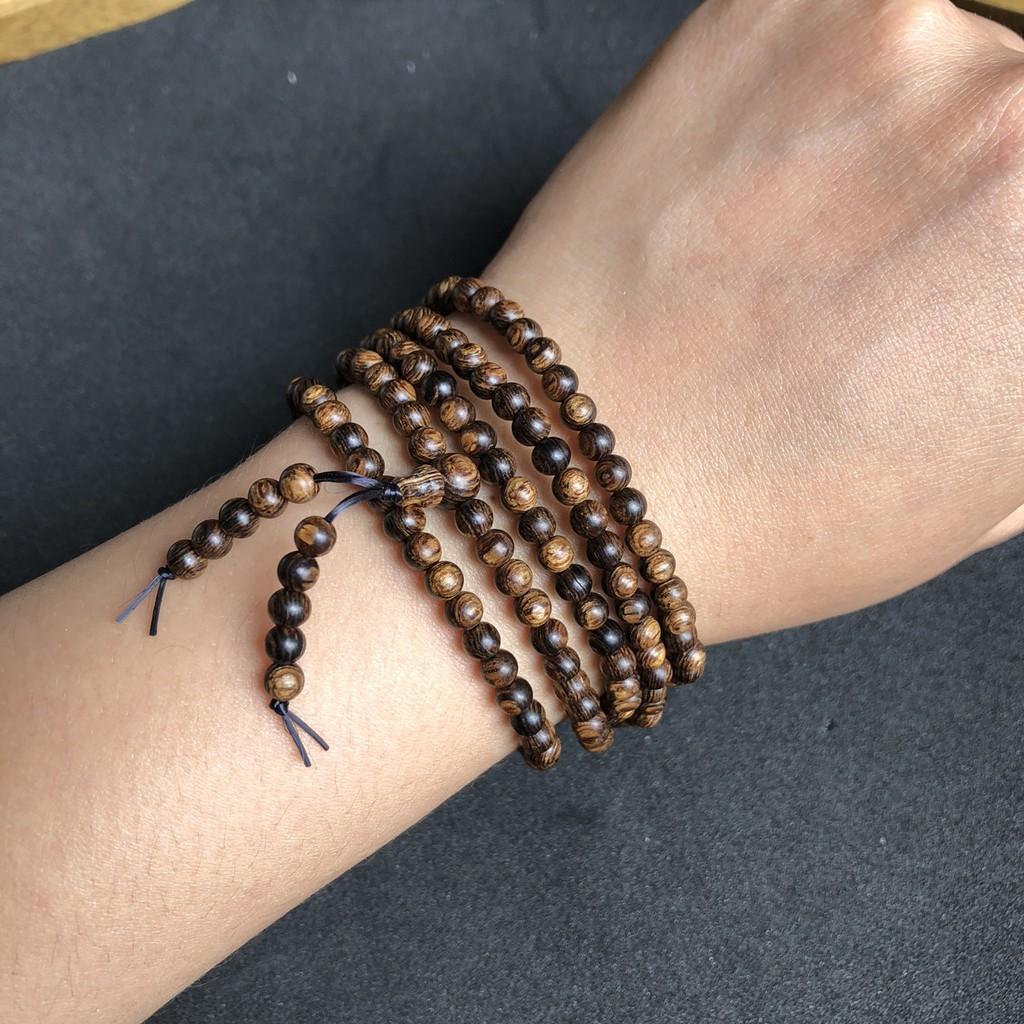 VÒNG TAY TRẦM HƯƠNG 216 HẠT 4LY SÁNH CHÌM - LINH MỘC HƯƠNG