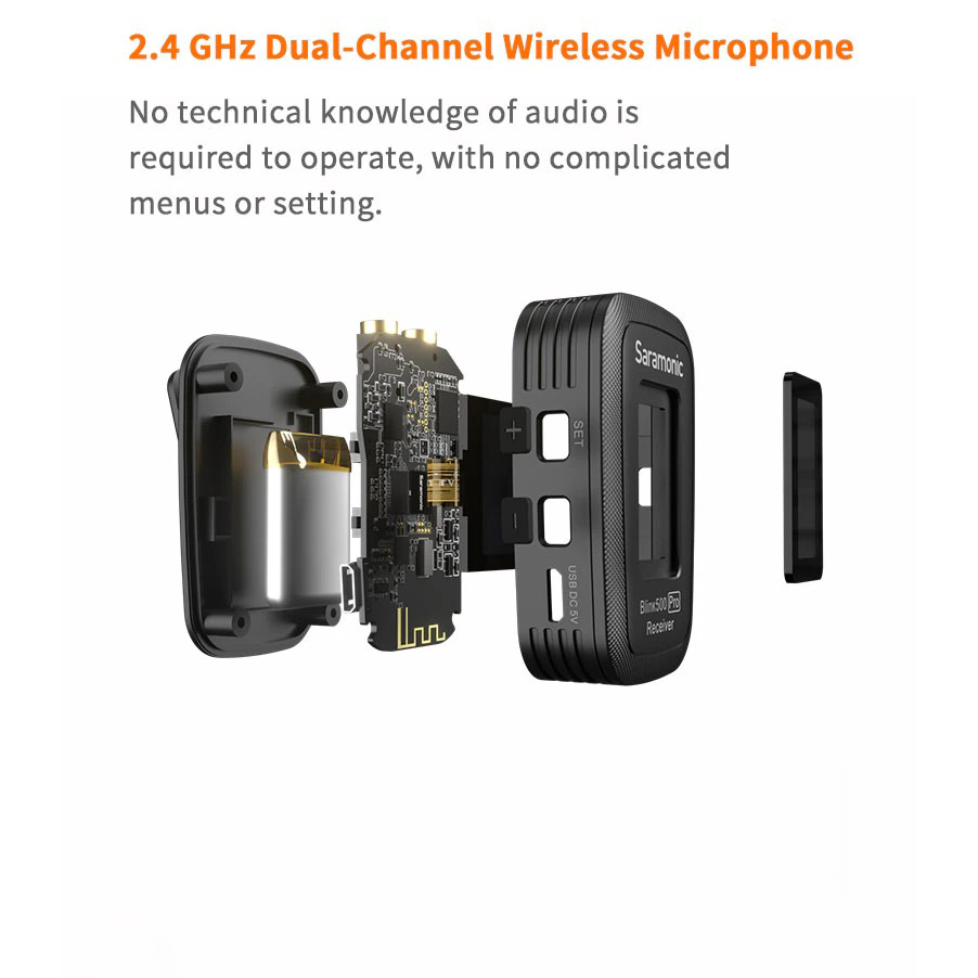 Micro thu âm không dây Saramonic Blink 500 Pro B2 - Hàng Chính Hãng
