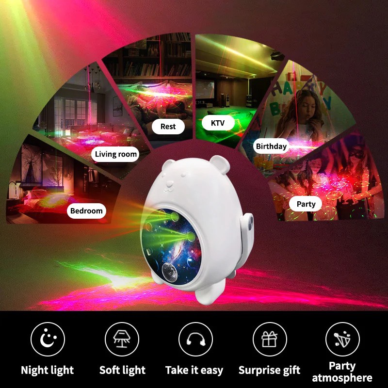 ĐÈN LASER MINI HÌNH GẤU - DÙNG TRANG TRÍ PHÒNG KARAOKE , TIỆC PARTY GIA ĐÌNH