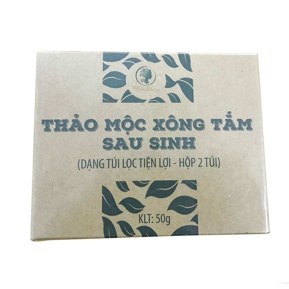 Hộp 2 Túi Lọc Xông Tắm Và Vùng Kín Sau Sinh Toàn Thân Thảo Dược Wonmom ( Liệu Trình 2 Ngày)