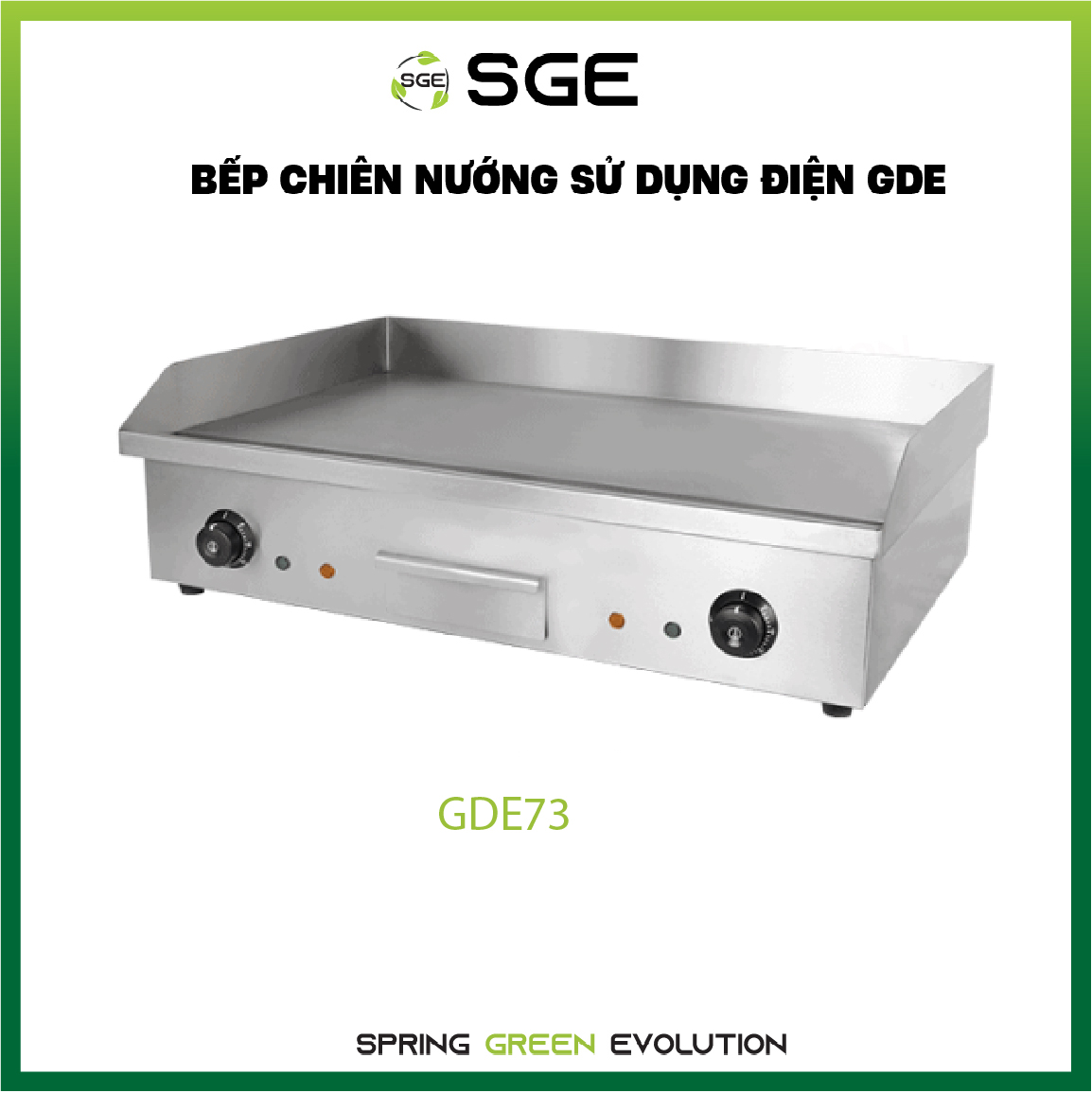 Bếp Chiên Nướng Sử Dụng Điện GDE73. Giá Cả Phải Chăng, Phù Hợp Với Các Quán Ăn, Nhà Hàng Hay Doanh Nghiệp Vừa Và Nhỏ. Có Thể Nướng Thịt, Làm Hamberger, Các Món Xào. Hàng Nhập Khẩu Chính Hãng SGE Thailand