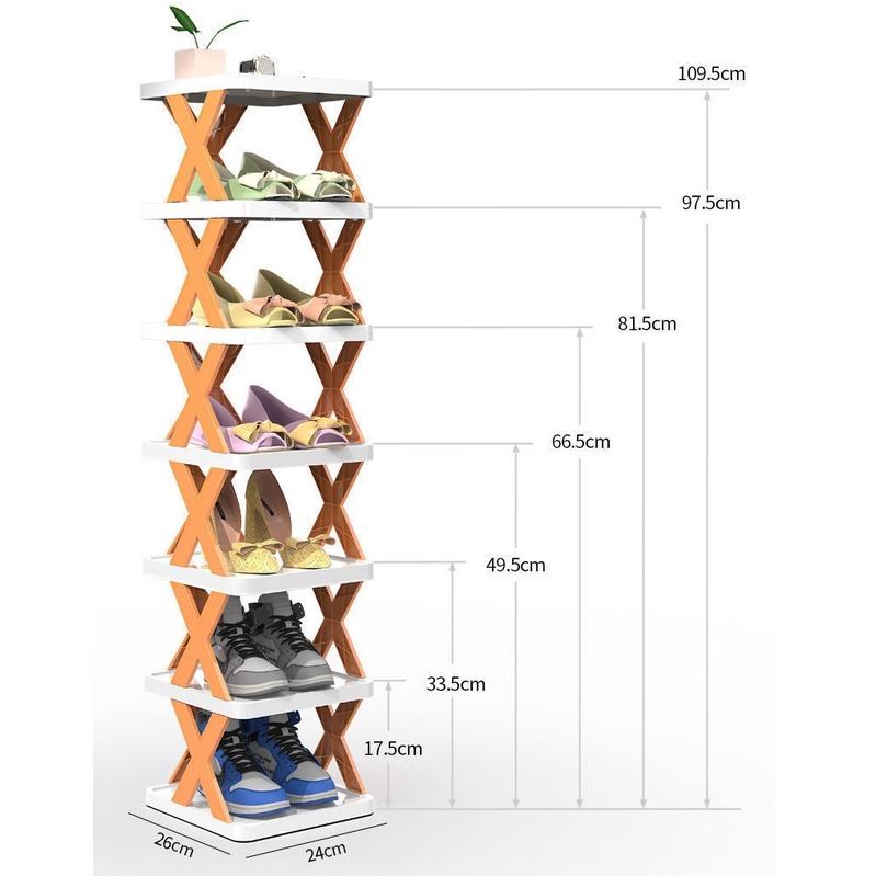 Kệ Để Giày Dép Đa Năng Dễ Tháo Lắp 5 Tầng, Hot 2022, Kệ Trang Trí Decor Chữ X Hiện Đại Chất Liệu Nhựa PVC Cao Cấp
