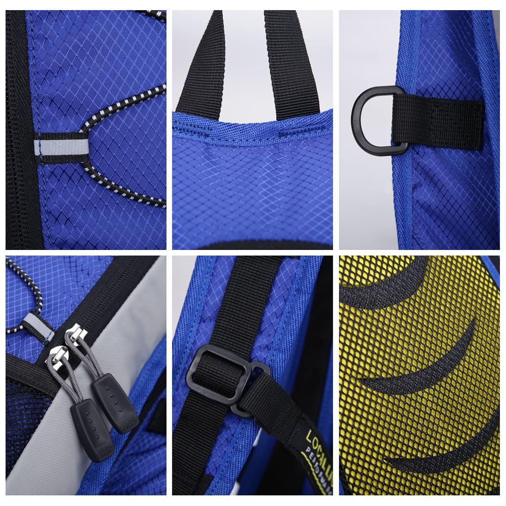 Ba lô thể thao đi xe đạp LOCAL LION, được làm bằng vải polyester chống rách nhẹ và tích hợp đệm lưới thoáng khí ở mặt sau