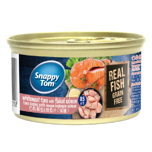 Pate Cho Mèo Snappy Tom Premium Lon 85g, Thức Ăn Cho Mèo Với Thịt Và Nước Sốt Thơm Ngon, Nhiều Vị Hấp Dẫn