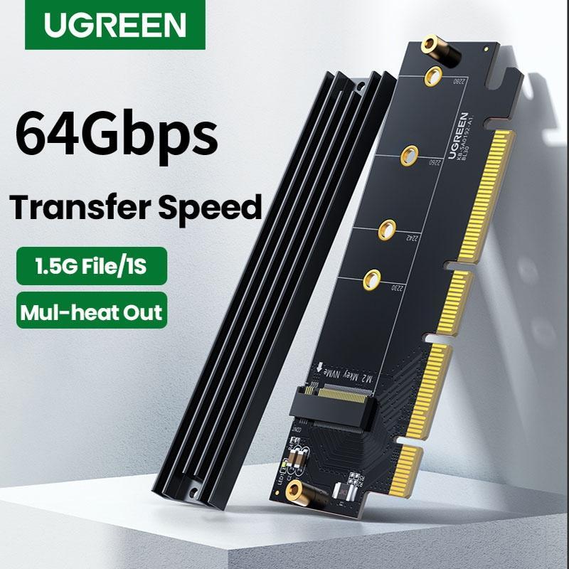 Cạc mở rộng UGREEN PCIE sang M2 NVMe M.2 PCI 32Gbps PCI-E x4/8/16 M&B Key SSD