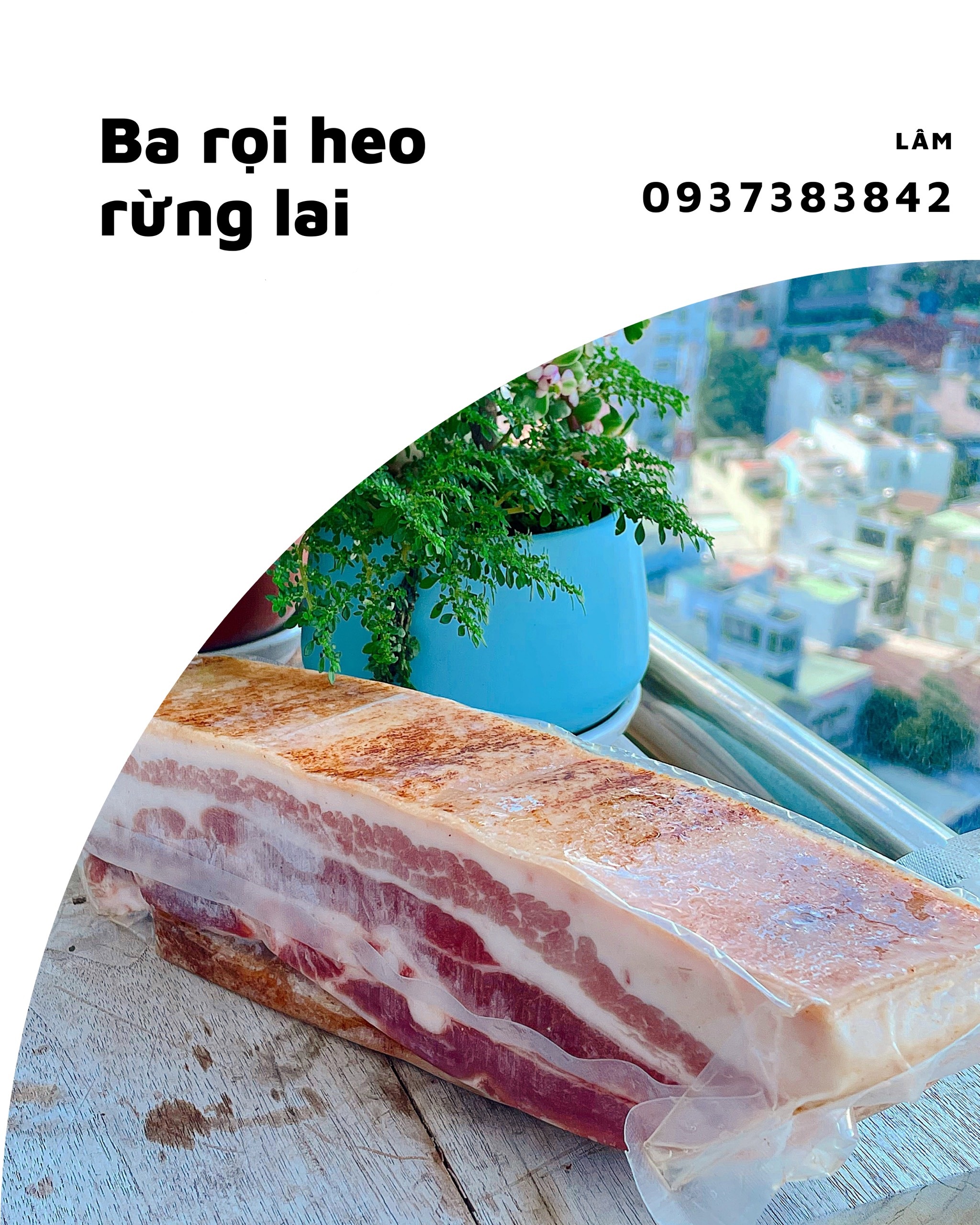 Ba rọi heo rừng lai - 1kg