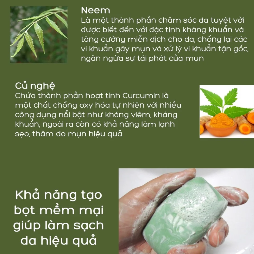 Combo 6 Hộp Xà Phòng Thiên Nhiên Himalaya Neem Và Nghệ Tây Bảo Vệ Da
